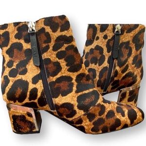 DKNY Brown Leopard Ankle Booties
